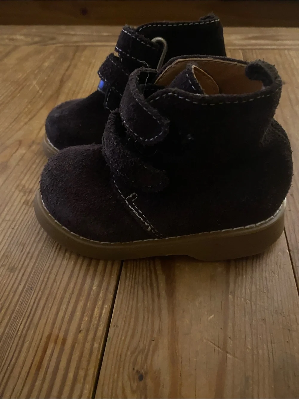 Toddler Dark Brown Suede Ankle Boots - Comfortable Casual Shoes